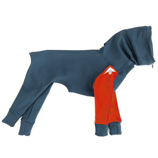 Z'Hoodie Active - Bleu acier et rouge écarlate